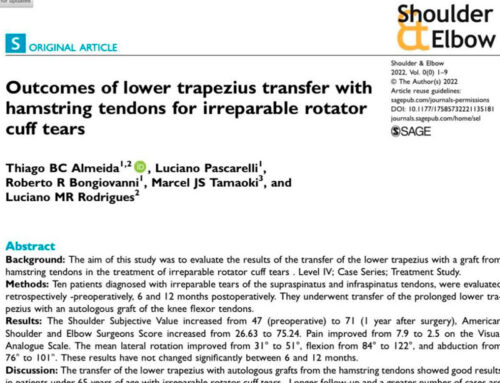 Dr. Thiago Bernardo publica primeira série de casos de Transferência do trapézio inferior para lesões do ombro no Brasil